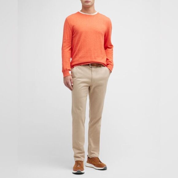 Peter Millar NWT Pilot Twill Flat Front Trousers Khaki Size 35 - Picture 4 of 10